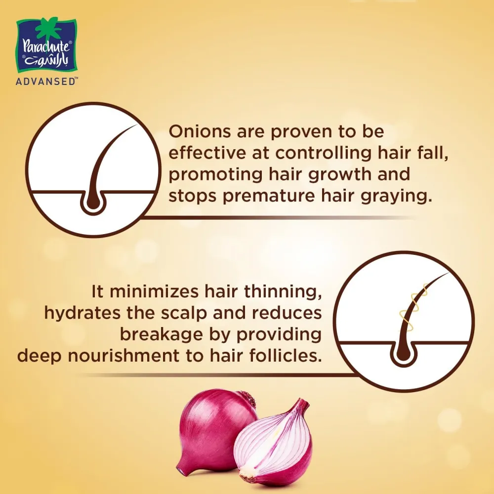 Parachute Advanced Hair Oil that promotes hair growth with coconut and onion - 300ml