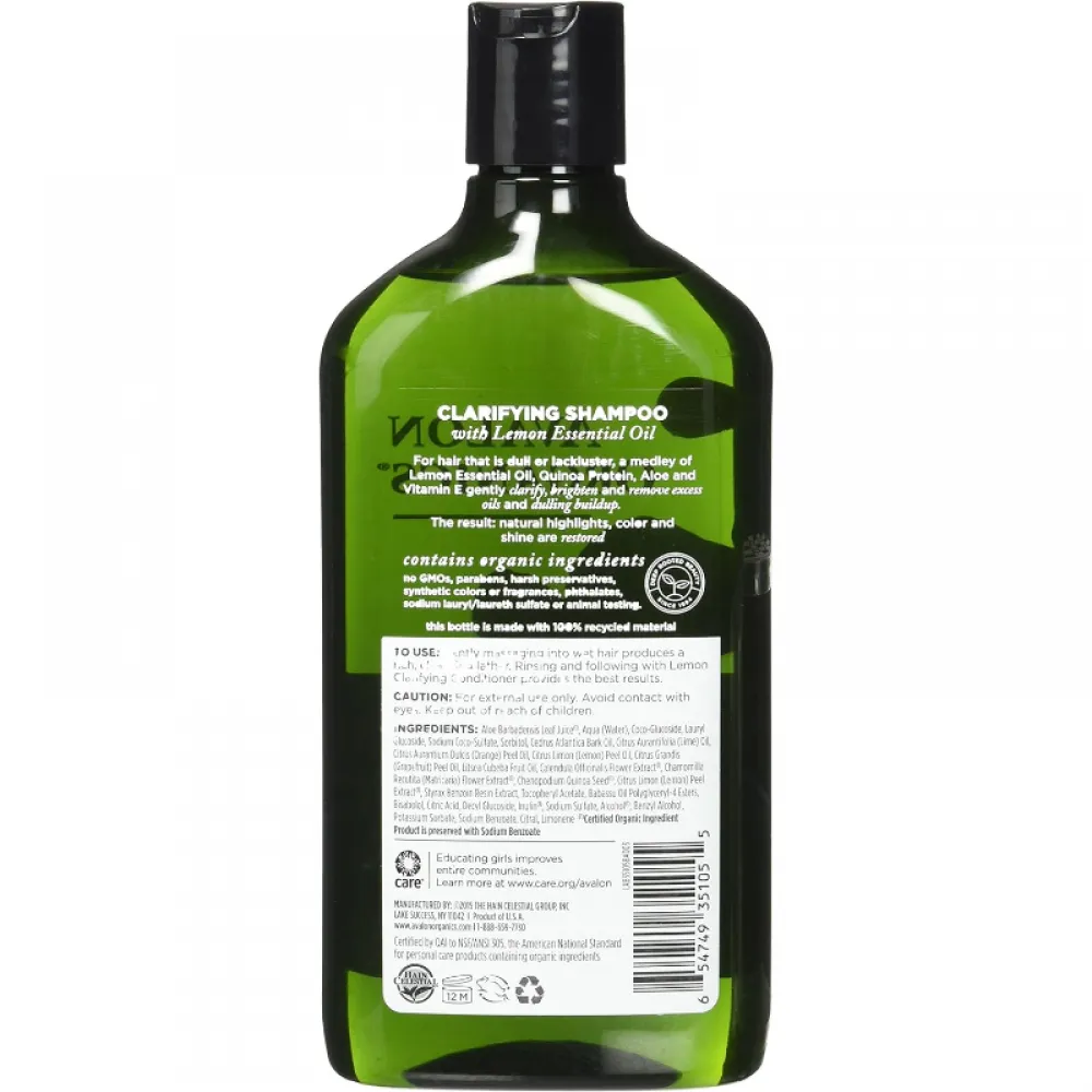 Avalon Organics Clarifying Lemon Hair Shampoo 325 ml