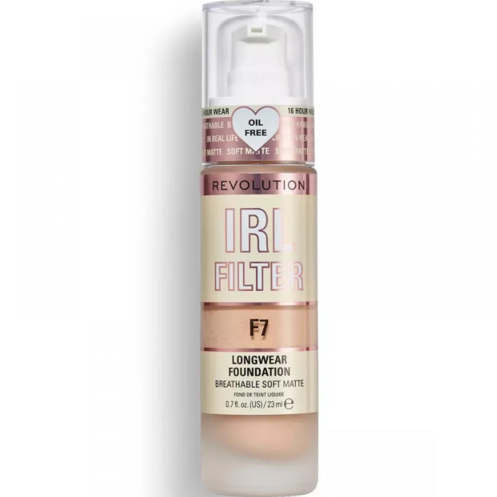 Revolution Long Lasting IRL Filter Foundation, 23 ml F7