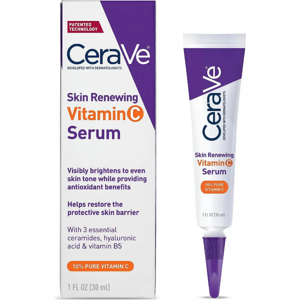 CeraVe Vitamin C Serum with Hyaluronic Acid | Skin Brightening Serum for Face with 10% Pure Vitamin C | Fragrance Free