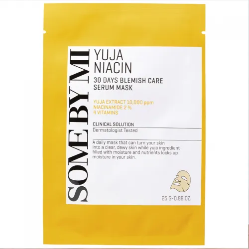 SOME BY MI, Yuja Niacin, 30 Day Blemish Care Serum Beauty Mask , 1 Sheet Mask, 0.88 oz (25 g)