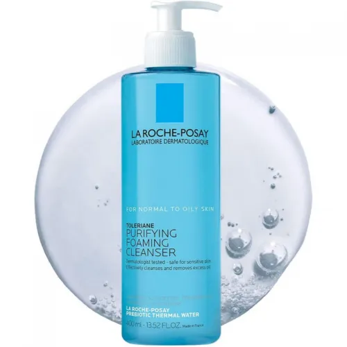 منظف غسول الوجه توليريان من لاروش بوساي، منظف رغوي منقي للبشرة العادية والدهنية والحساسة 400 مل 