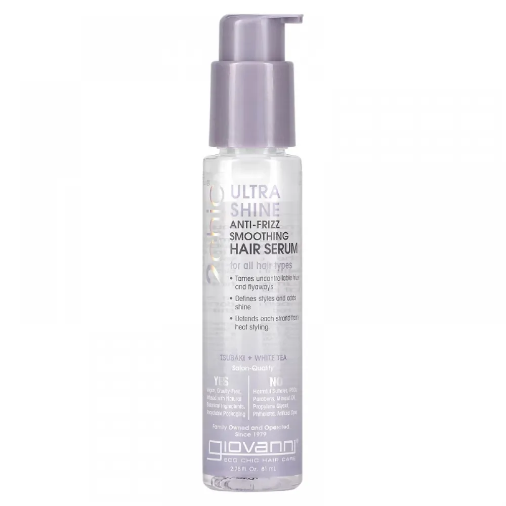 Giovanni, 2Chic, Ulra Shine Anti-Frizz Smoothing Hair Serum, Tsubaki +White Tea, 2.75 fl oz (81 ml)