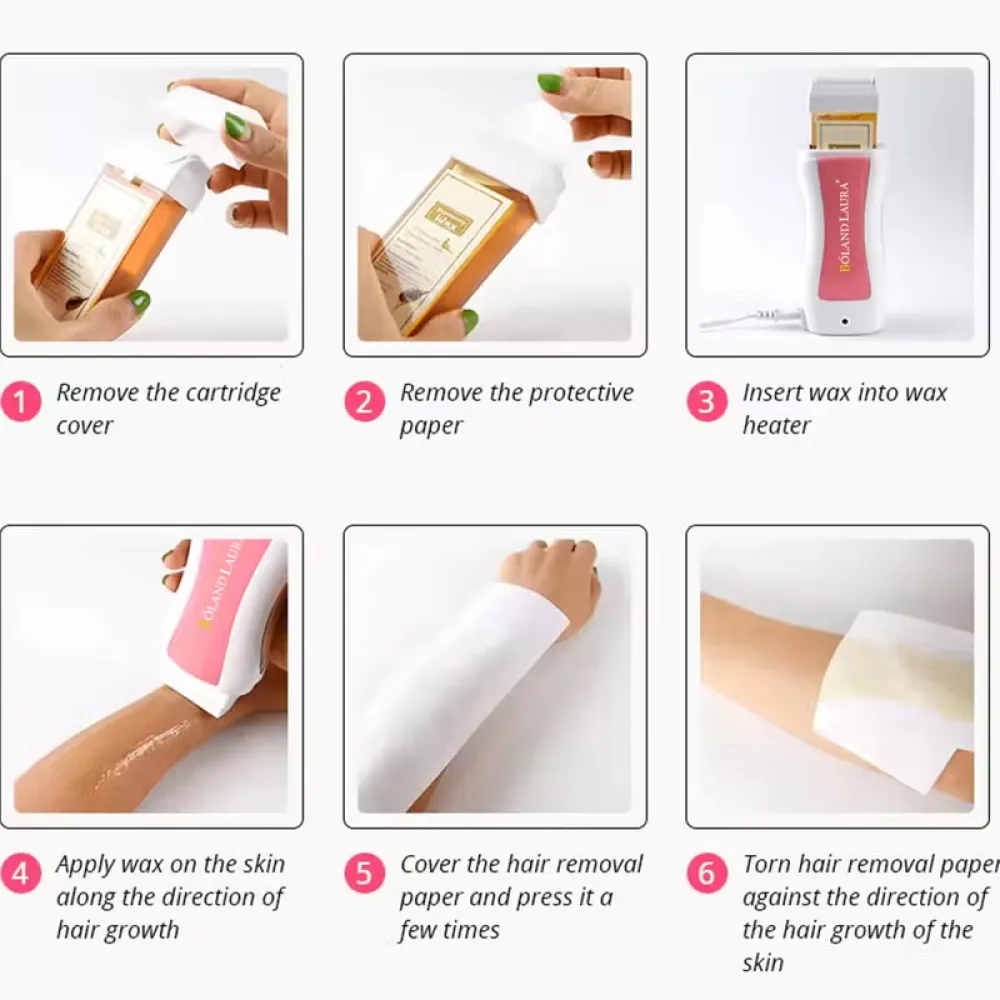 Depilatory Heater For Wax08 +Wax roll+Hair removal strips