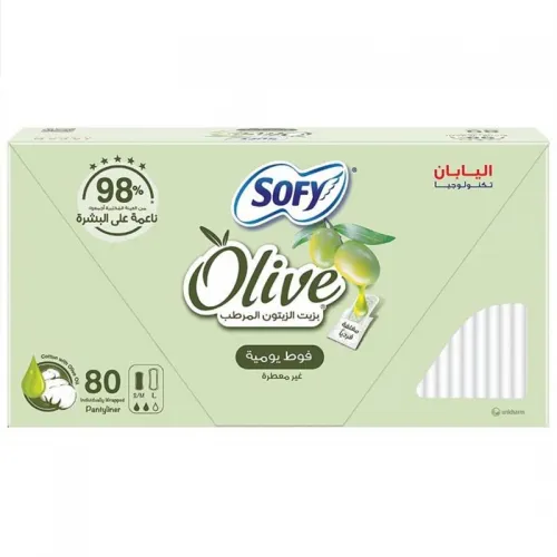 SOFY Olive Daily Panty Liner, Regular, Pack of 80 Panty Liners