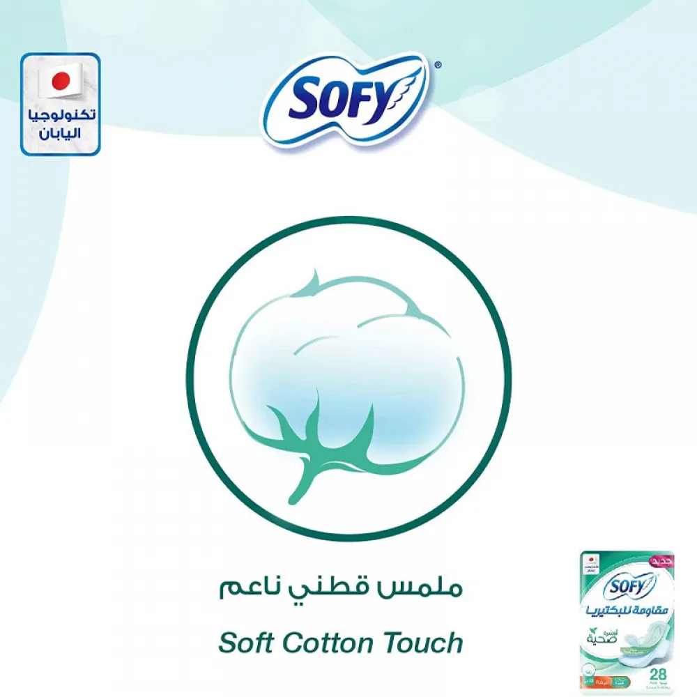Sofy Anti-Bacterial, Slim, Large 29 Cm, Sanitary Pads With Wings, Pack Of 28 Pads