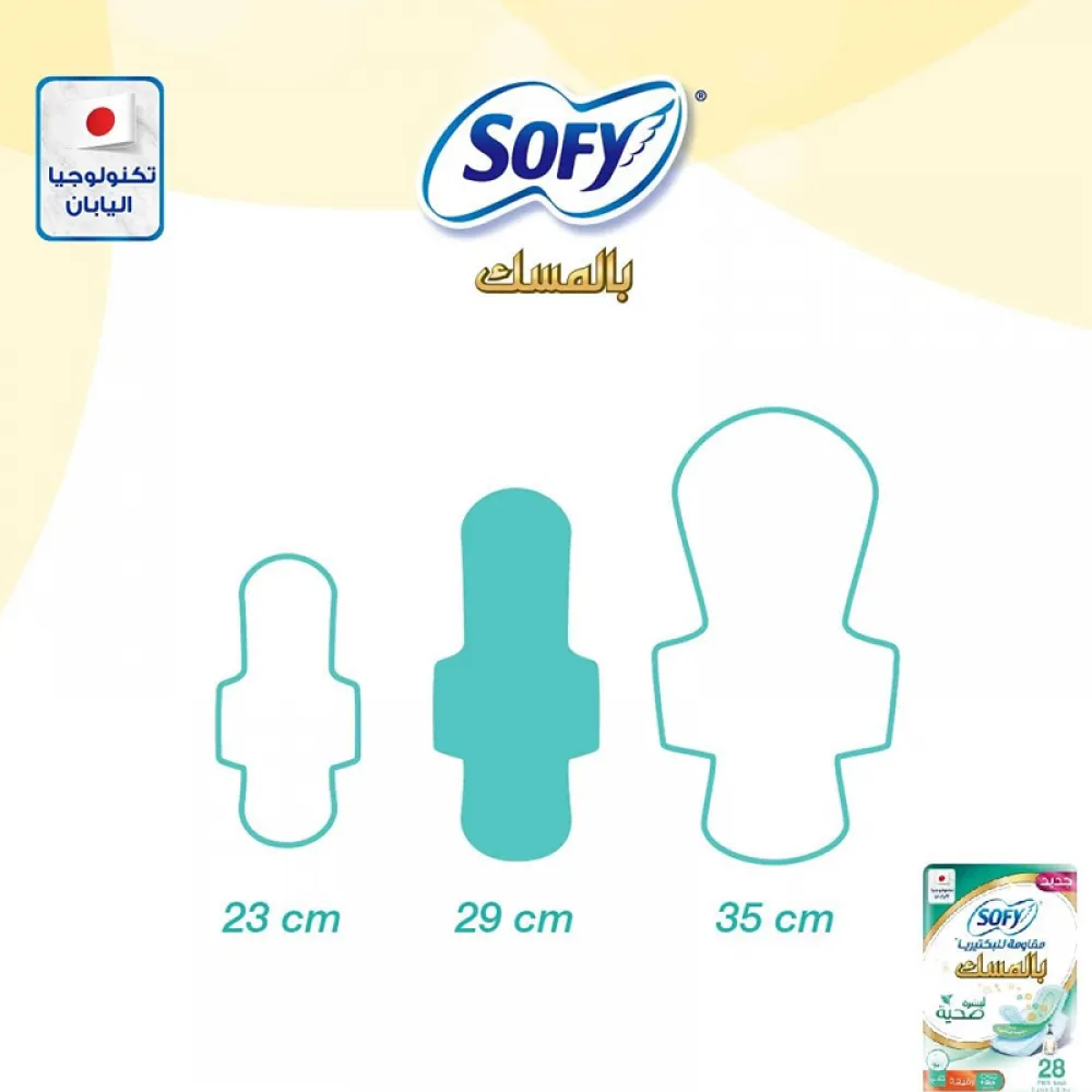 Sofy Anti-Bacterial With Musk, Slim, Large 29 Cm, Sanitary Pads With Wings, Pack Of 28 Pads