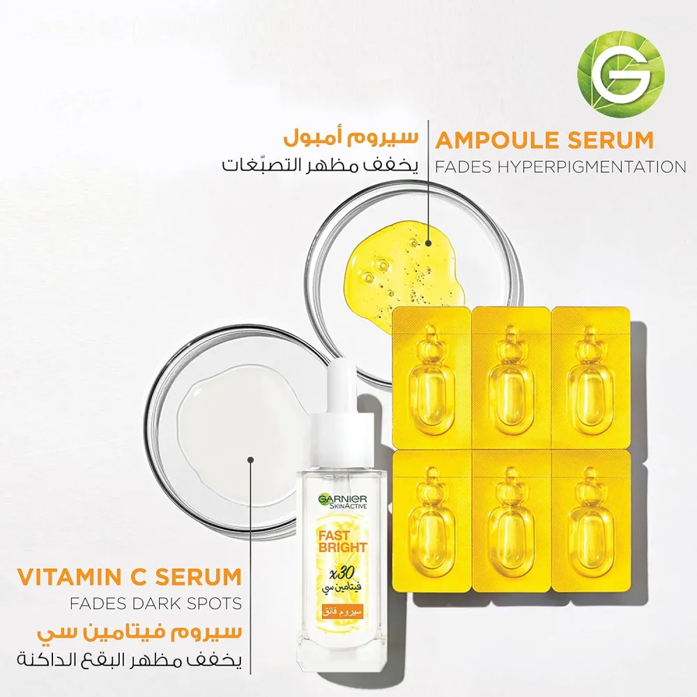 Garnier SkinActive Fast Bright with 3% Vitamin C & Niacinamide - 12 Pieces