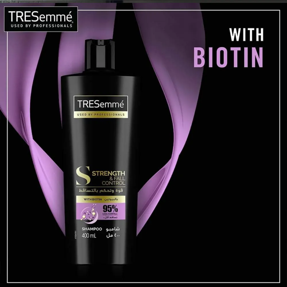 TRESEMMÉ Strength & Fall Control Shampoo with biotin for 3X stronger hair, 400ml
