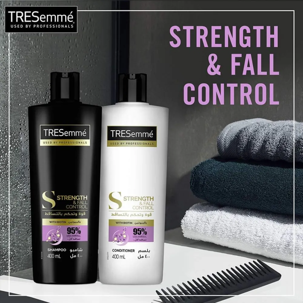 TRESEMMÉ Strength & Fall Control Shampoo with biotin for 3X stronger hair, 400ml
