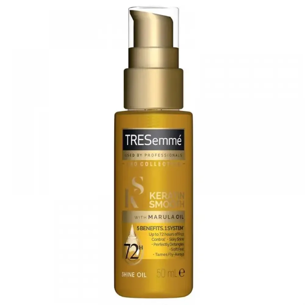 TRESEMMÉ Keratin Smooth Hair Oil, 5 smoothing benefits in 1 System, With Marula Oil for soft and smooth hair, 50ml