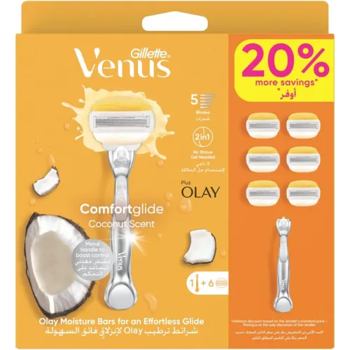 Gillette Venus ComfortGlide Coconut 1 Handle 6 Blades