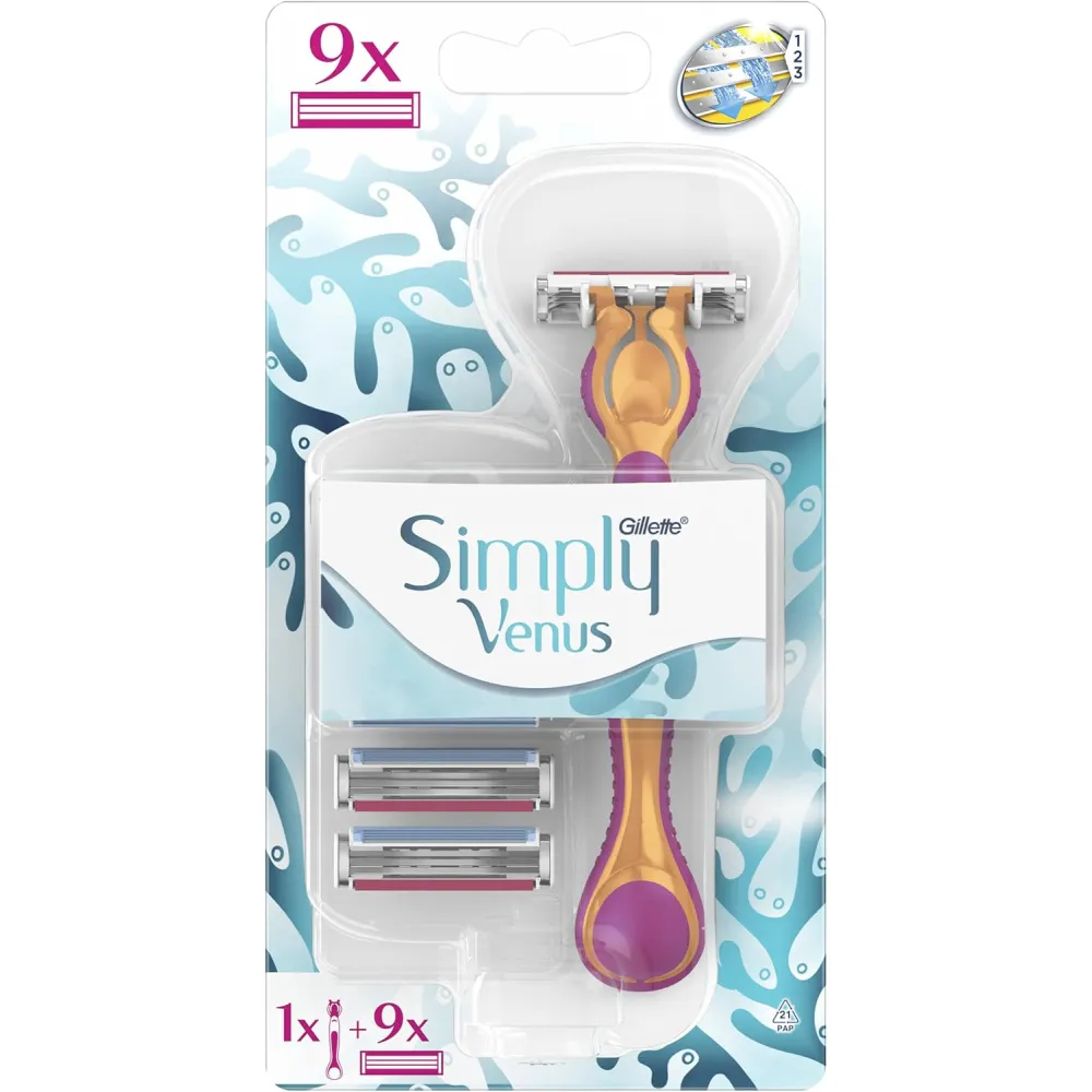 Gillette Simply Venus Women's Razor 3 Blades 9 Heads