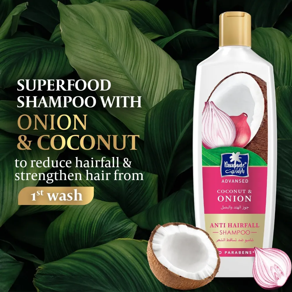 Parachute shampoo 340 ml + onion and coconut oil 300 ml + hair loss cream for men 140 ml anti-hair loss strengthens hair and reduces hair loss