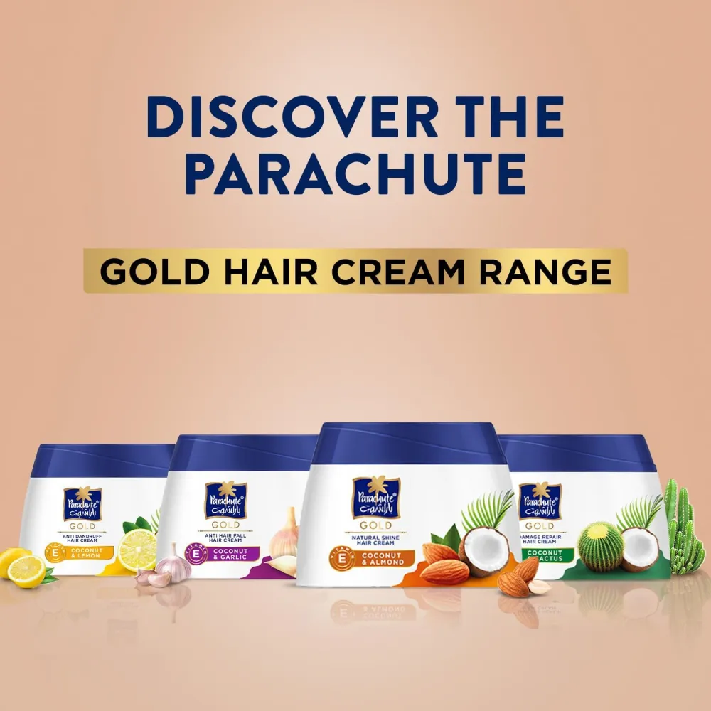 Parachute Gold Natural Shine Hair Styling Cream With Coconut and Almond 140 ml