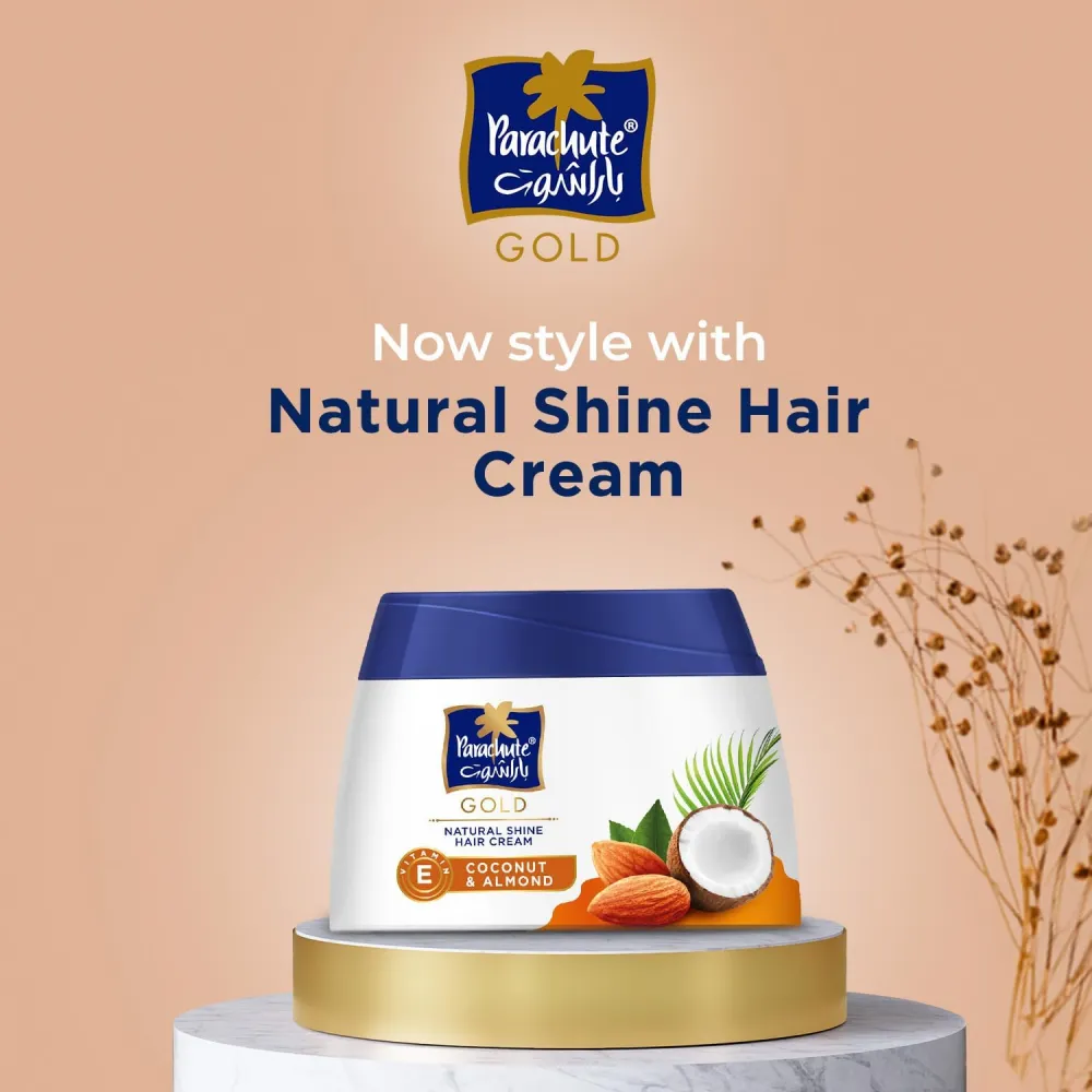 Parachute Gold Natural Shine Hair Styling Cream With Coconut and Almond 140 ml