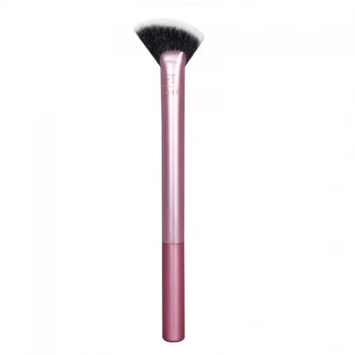 Real Techniques Sheer Radiance Fan Makeup Brush, For Highlighter + Facial Oil Absorbing Powders, Create Face Glow, Cruelty Free Bristles, Aluminum Ferrules, Pink, 1 Count