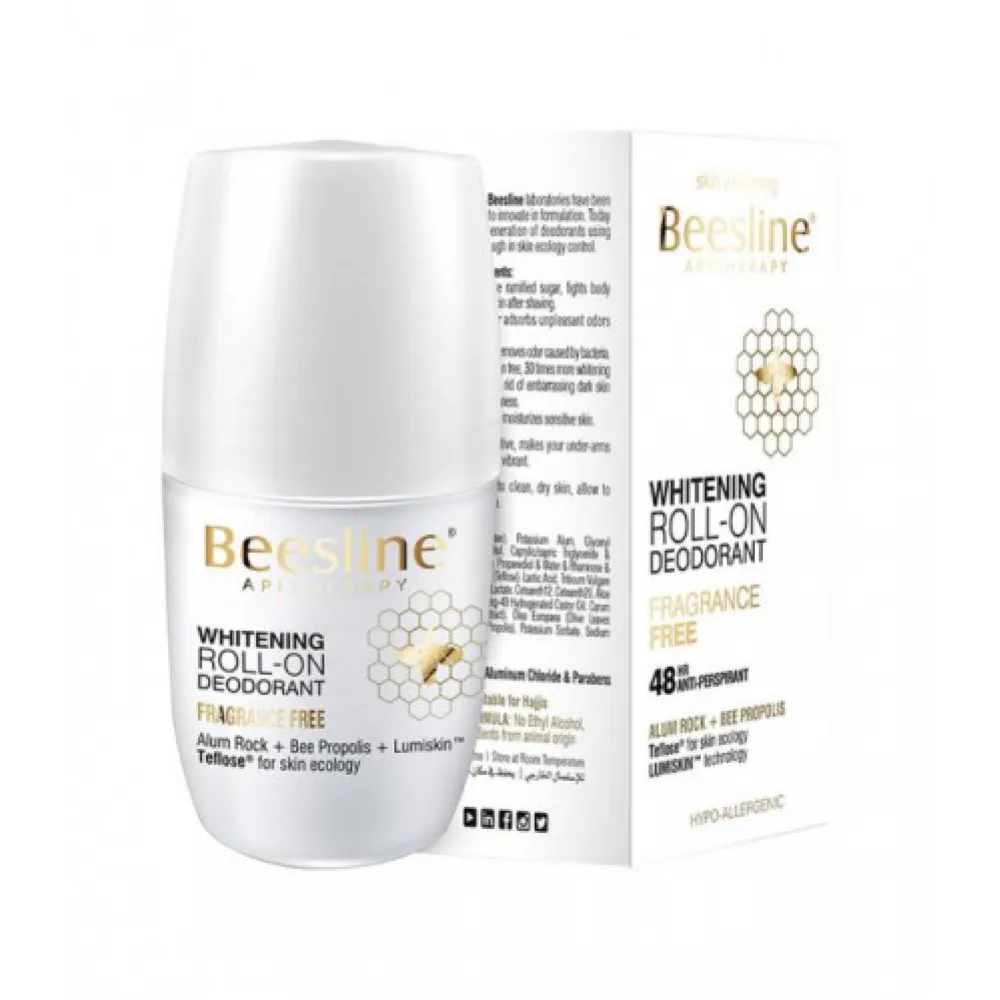Beesline Whitening Roll-on Deodorant - Super Dry - Fragrance Free - 50ml