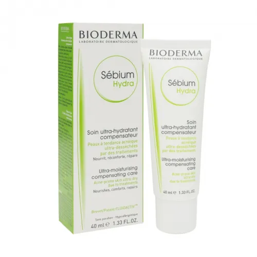 Bioderma Sebium Hydra Cream Ultra Moisturizing Treatment For Acne Prone Skin Or Dried During Treatment - 40 Ml