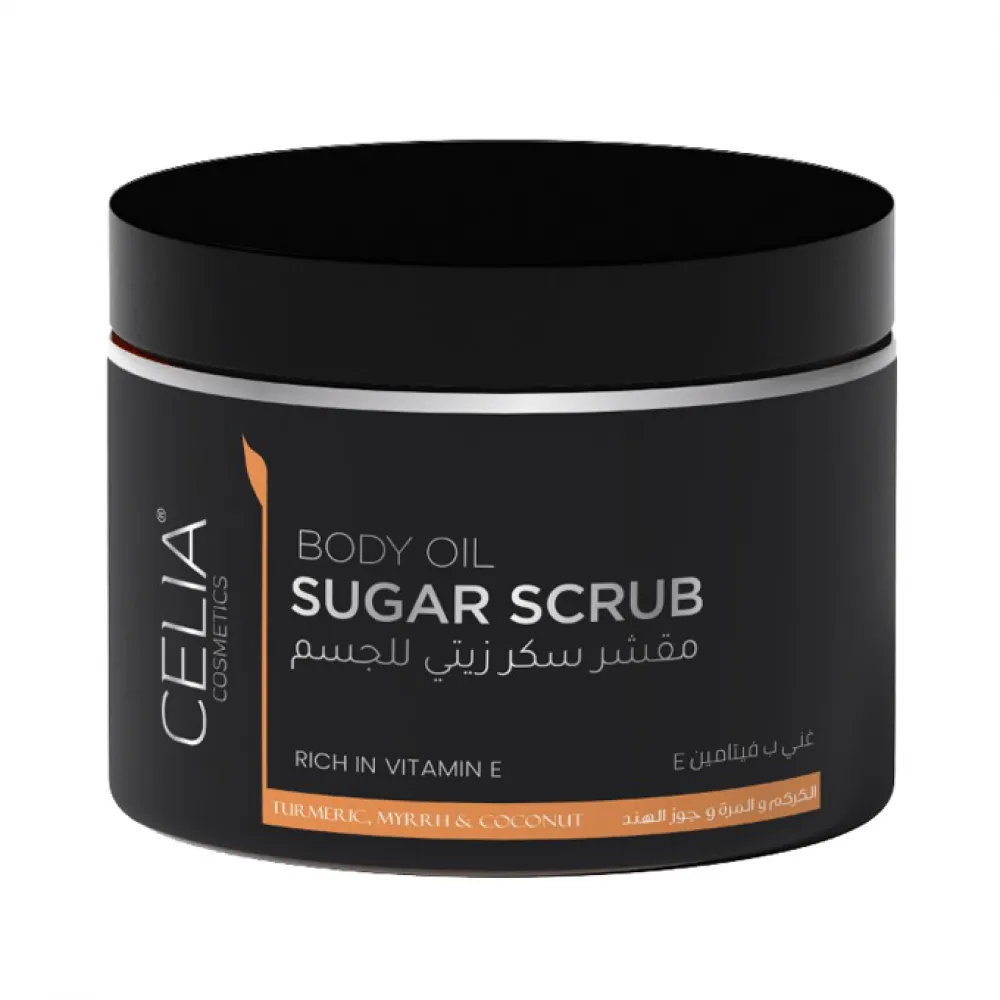 Celia Body Oil Sugar Scrub With Turmeric, Myrrh & Coconut - 400gm