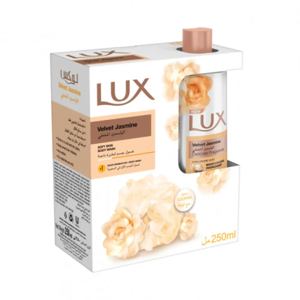 Lux Velvet Jasmine Fine Fragrance Body Wash with Loofah - 250ml