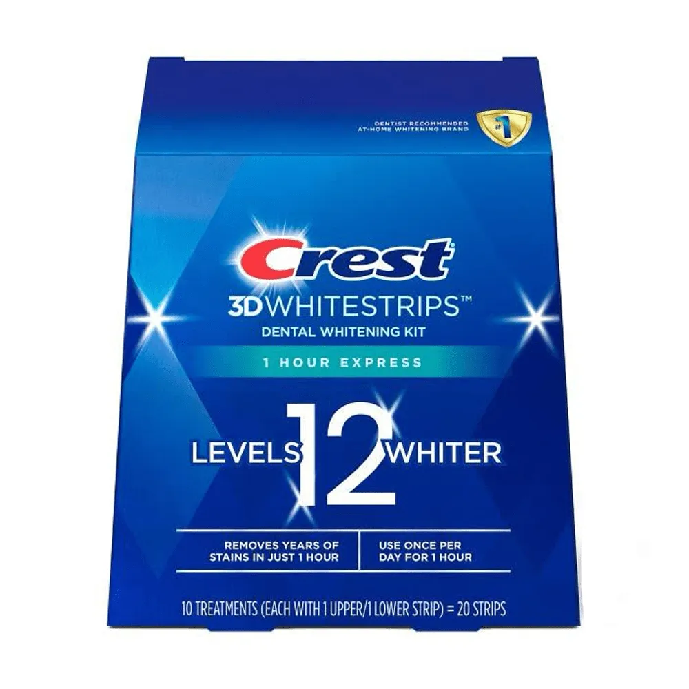 Crest 3D Whitestrips Dental Whitening Kit 1 Hour Express - 20Strips
