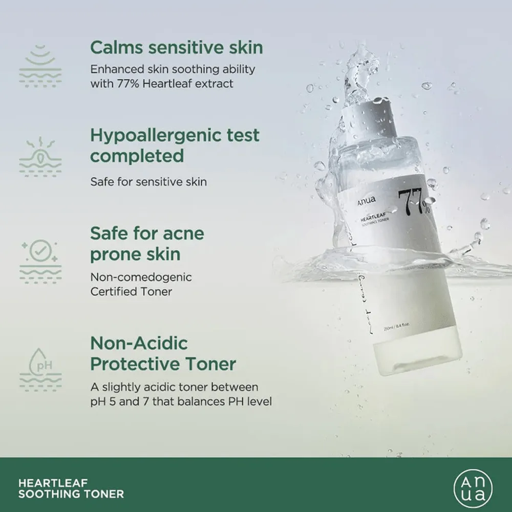 Inoa heart leaf extract, 77% soothing with 5.5 pH for skin care