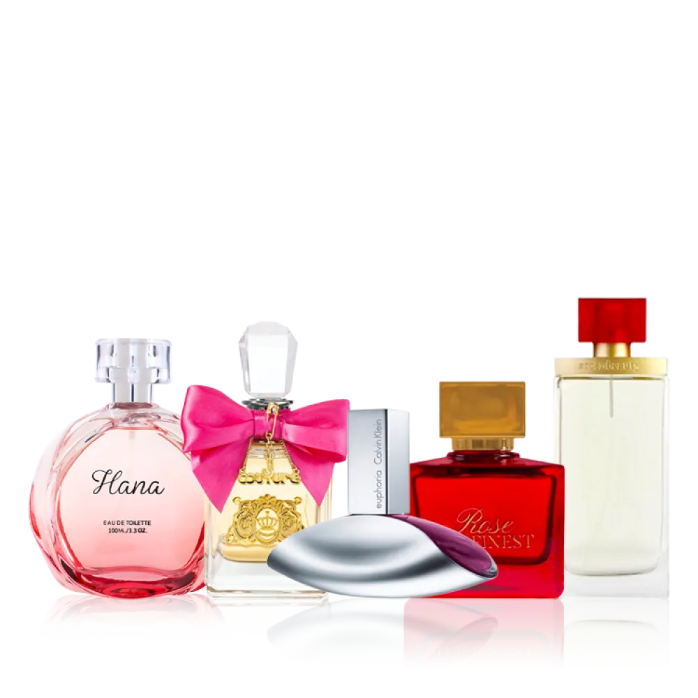 A set of elegant women's perfumes, 5 pieces