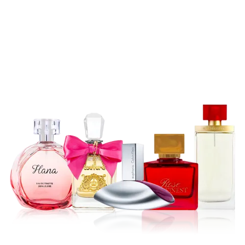 A set of elegant women's perfumes, 5 pieces